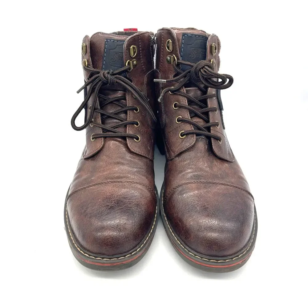 Superior Smoke Racing Men's Brown Leather Boots Size US 13 EU 46 Made in Venice